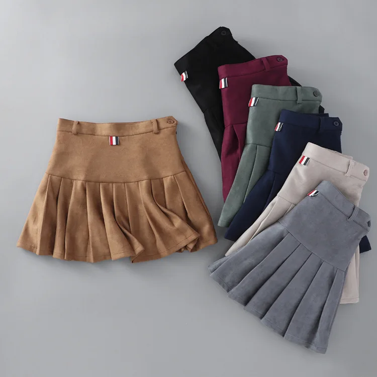 

Custom short women skirt button high waist lady mini pleated tennis skirt, Mixed/customize