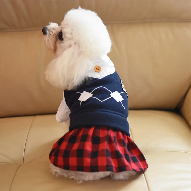 Pet Dog Clothes Puppy School Uniforms Suit For Small Dog Shirt Vest