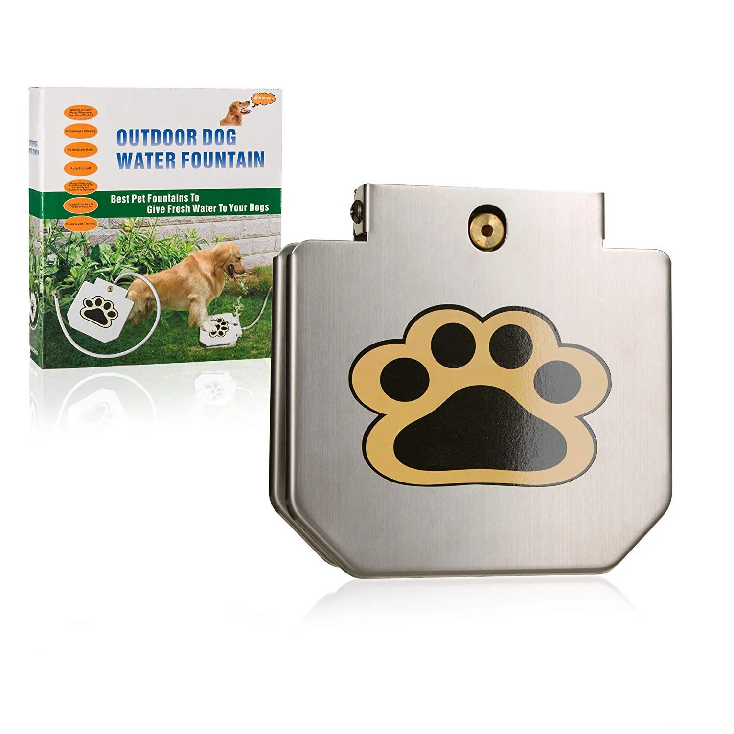 For Dog Upgraded Stainless Steel Step On Push Pedal Outdoor Pet Dog