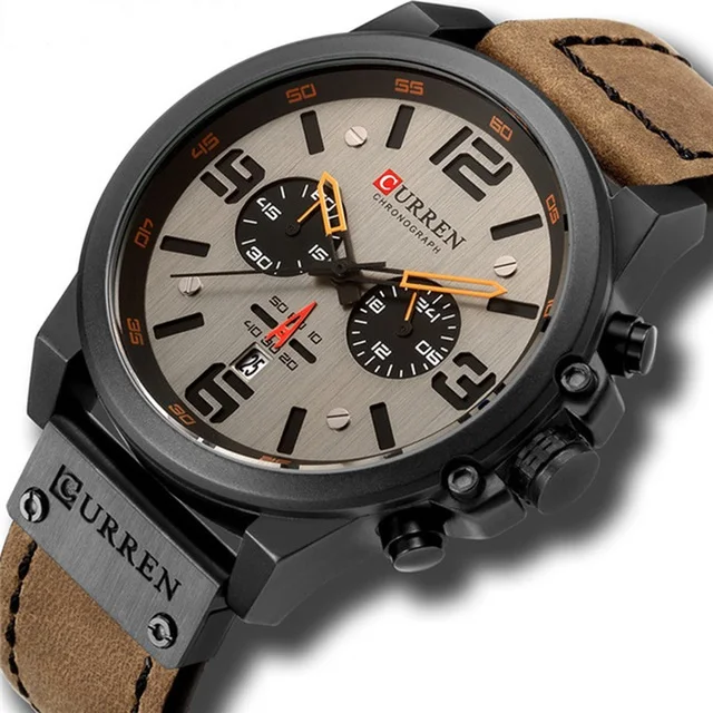 

CURREN 8314 Watch Top Brand Luxury Men Military Sport Wristwatches Business Leather Watches Men Wrist Relogio Masculino, 6-color