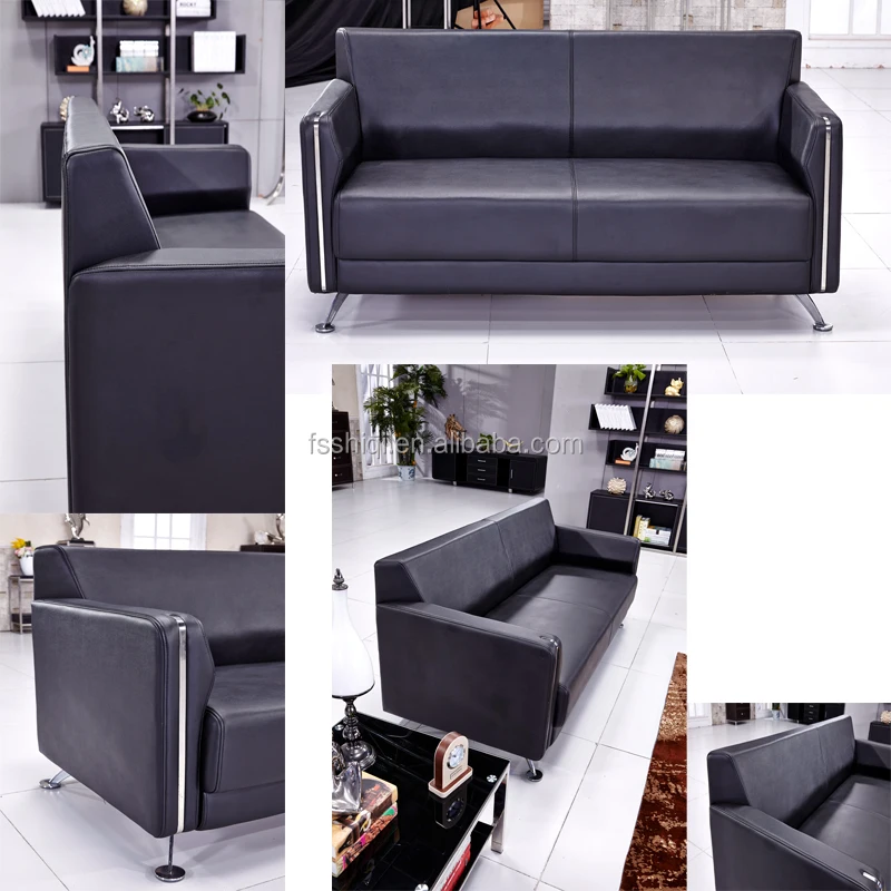 Luxury Office Furniture Design Modern Leather Lobby Sofa Set Modern