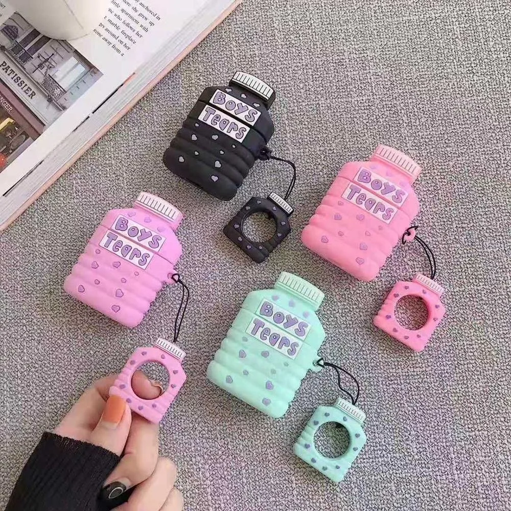 

OEM logo for air pods cases 3D cover Boys Tears Water Bottle airpod silicone case air pod case