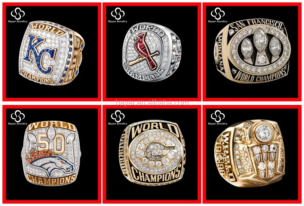 gold plated stainless steel custom championship rings for men