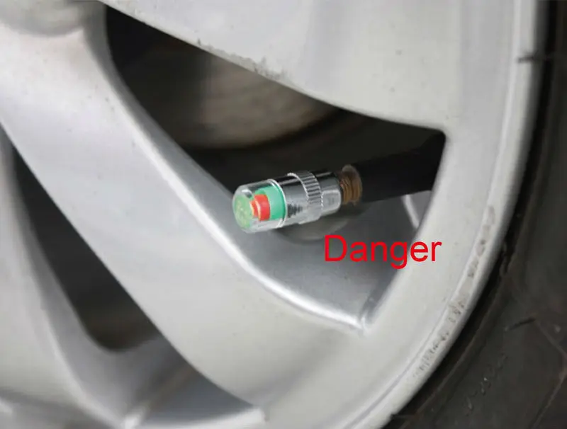 Monitor Valve Sensor Tire Pressure Indicator Cap Alert 4 Tires