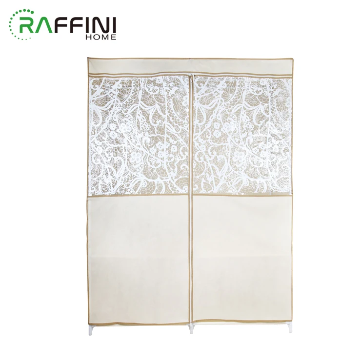
Luxuriant White Lase Pattern Non-woven+PVC+Iron Clothing Storage Organizer 