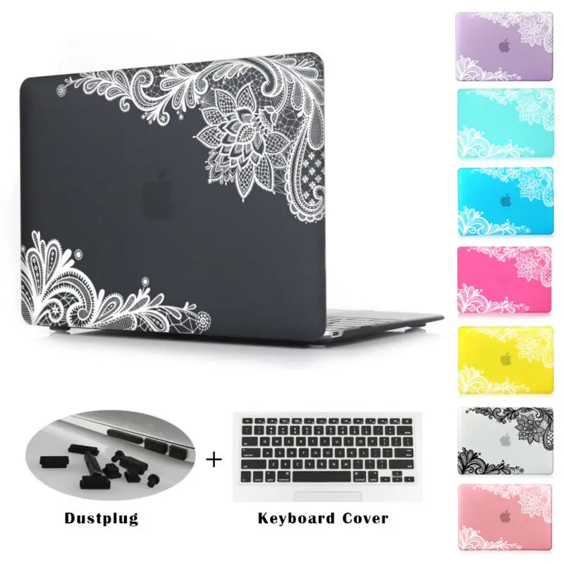 New Fashion For Girls Matte Lace Hard Case Cover for Macbook Air 13 12 11 Pro