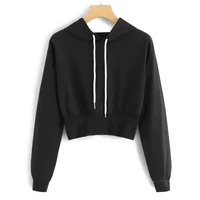 

Autumn Casual Sweatshirt New Fashion OEM 100% Cotton Long Sleeve Cut Cropped Top Hoodie