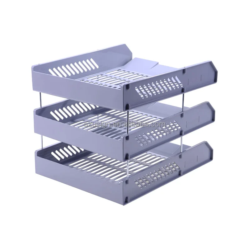 
US-10431 PS folding style three layers file tray 