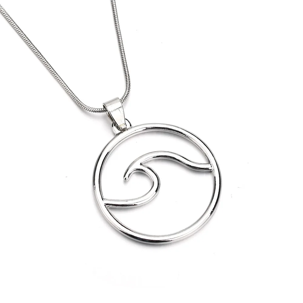 

2018 Fashion Jewelry Silver Wave Pendant Choker Necklace Women, Silver;gold.rose gold plated