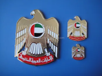 Uae Coat Of Arms Metal Logo Of Uae Gold Falcon Metal Sticker For Car