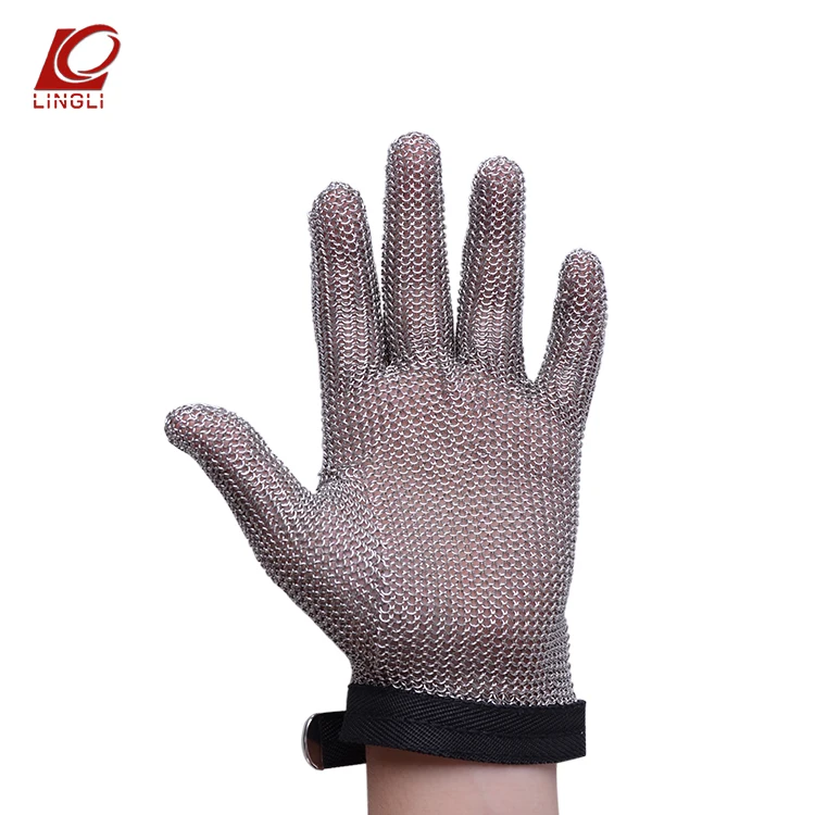 Stainless Steel Wire Mesh Cut Resistant Mechanic Gloves Protection Cut