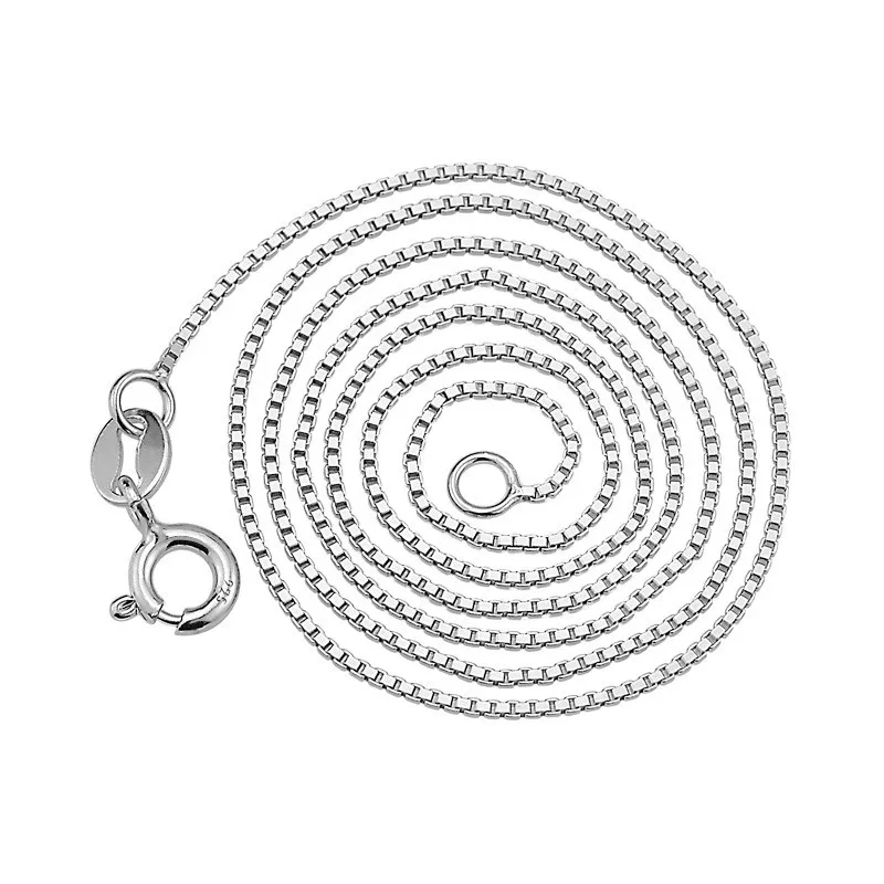 

High quality 925 italian sterling silver box chain necklace for girls, N/a