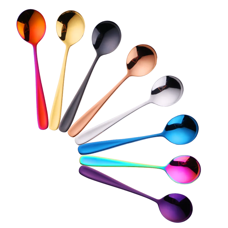 New product ideas stainless steel ice cream coffee/tea soup round spoon