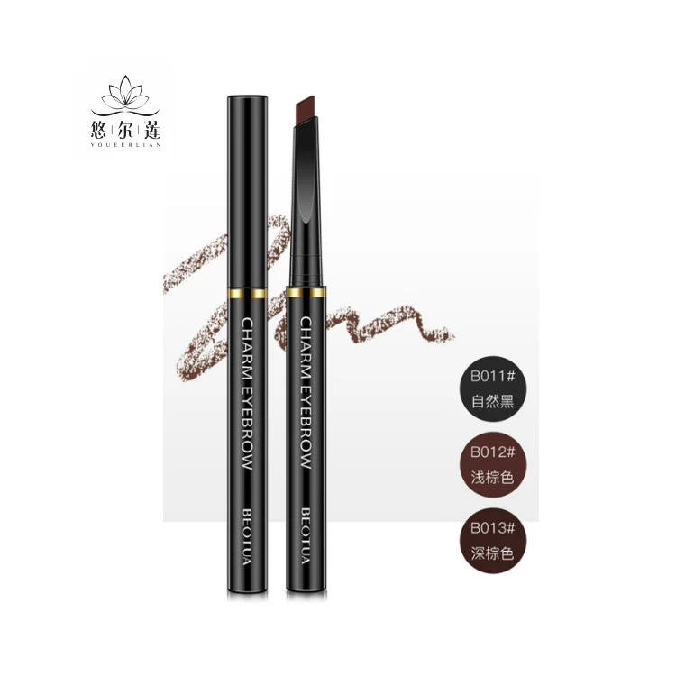 

Wholesale hot sale best eyebrow pencil brand waterproof and sweatproof flat eyebrow pencil 2019, 3 colors