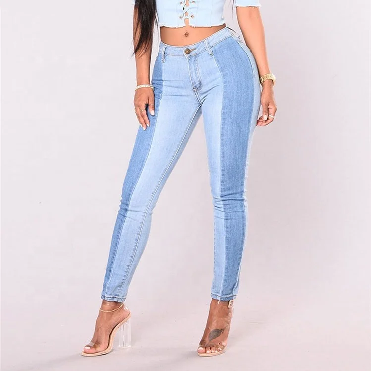 

women gender 2019women sexy jeans white and blue assorted colors slim ladies denim pants, One color