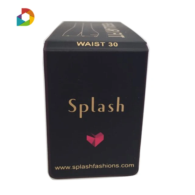 Jeans Waist Tag Folded Paper Label Tag Black Hangtag Custom Garment