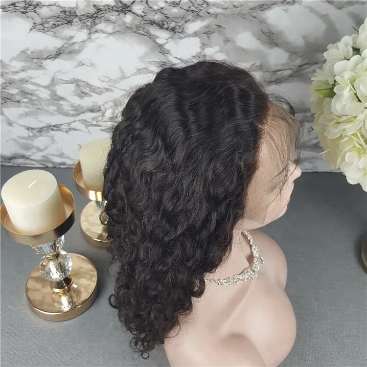 

Highknight Brazilian Human Hair Deep Wave Lace Frontal Wig 150% Density Lace Front Wig