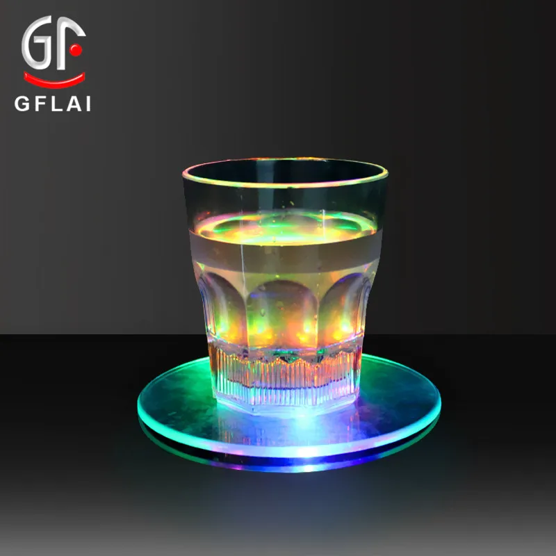 

Wholesale Flashing LED Plastic Coaster For Pub, KTV, Disco, Birthday Party, Dancing, Hall, Night Club