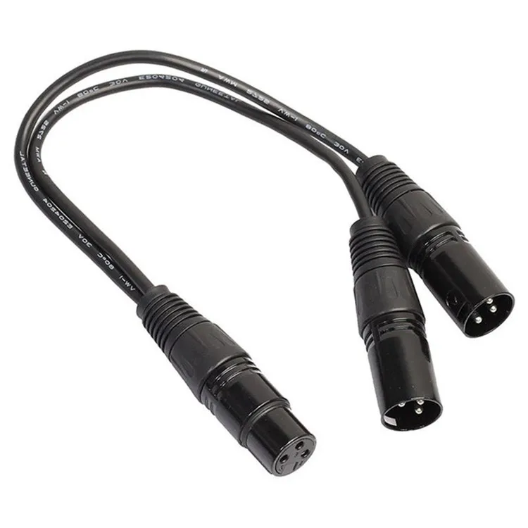 High Quality Xlr 3 Pin Male To 2 Xlr Female Connector Microphone