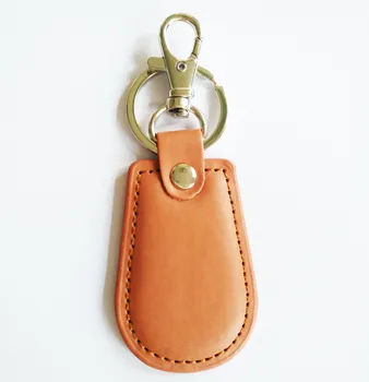 leather blank brown custom promotional nice keychain larger