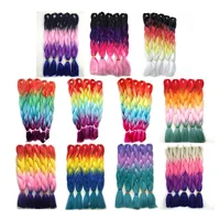 

Cheap 24 Inch 100g Ombre Four Tone Colored Crochet Braid Hair Kanekalon Jumbo Synthetic Braiding Hair Online Shopping