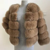 

LantianFur High Quality long section Fox Fur Coat / Winter Coats For Women with removeable sleeve and length