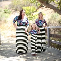 

2019 PLUS SIZE STRIPED Mother Daughter Dresses Autumn Deer Family Matching Clothes Outfits (this link for WOMAN1)