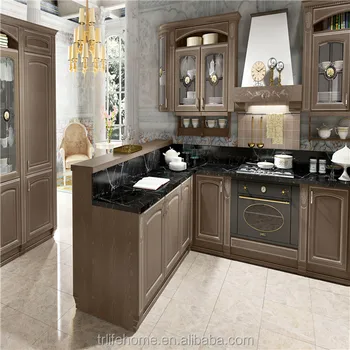 2018 New Coffee Color Kitchen Small Egger Kitchen Cabinet Made In