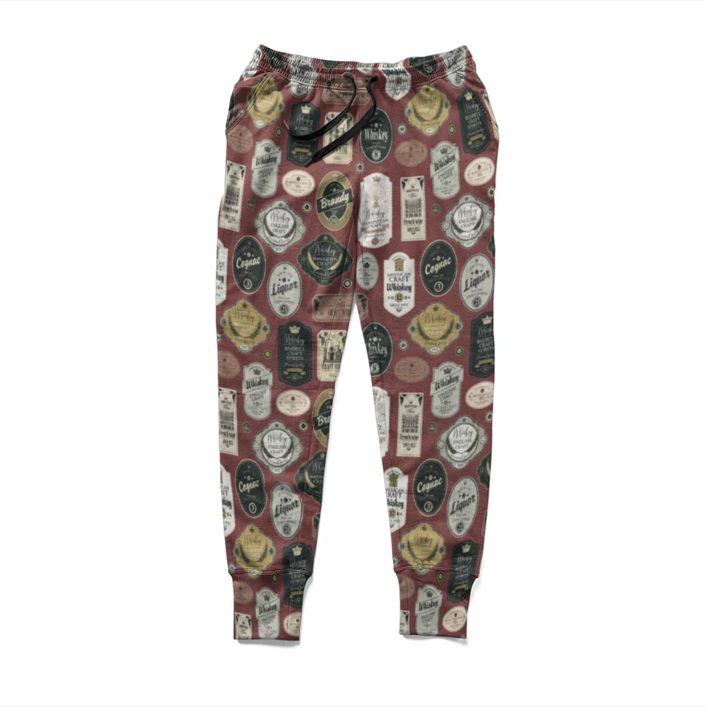 

Hot-selling spandex polyester wholesale sweatpants label custom printed women joggers