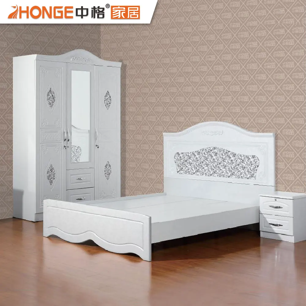 Cheap Wholesale White Pvc Finished High Gloss Beautiful Bedroom
