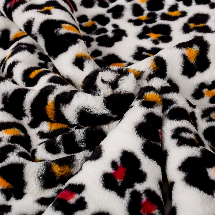 Custom Soft Leopard Print Faux Rabbit Fur Printed Fabric - Buy Soft ...