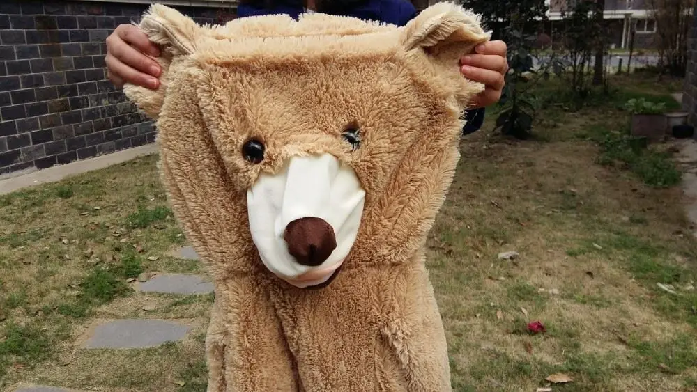 200cm American Giant Teddy Bear Brown Soft Plush Not Stuffed Toy Bear Skin Coat 