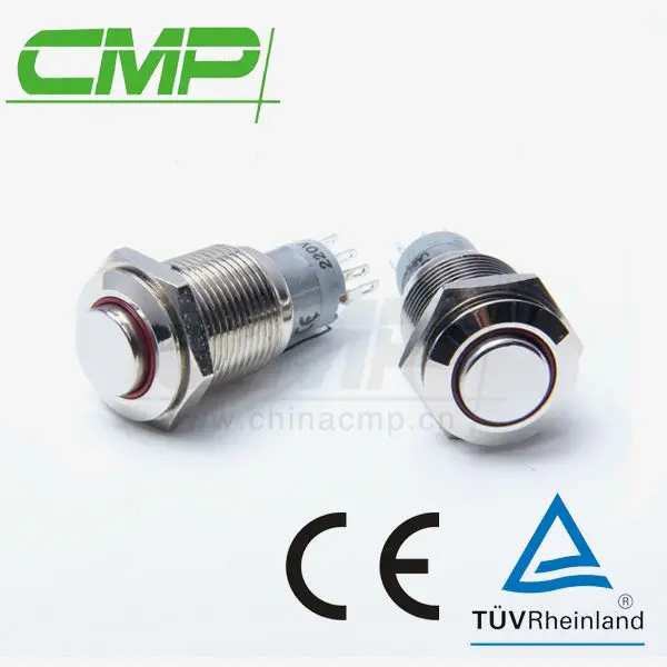 CMP Special Industrial IP67 16mm Push Button led Switch,Anti-Vandal Switch buttons car (with TUV CE )