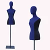Adjustable hanging tailor bust dress form for women,fabric wrapped covered female torso mannequin for tailors dressmaking
