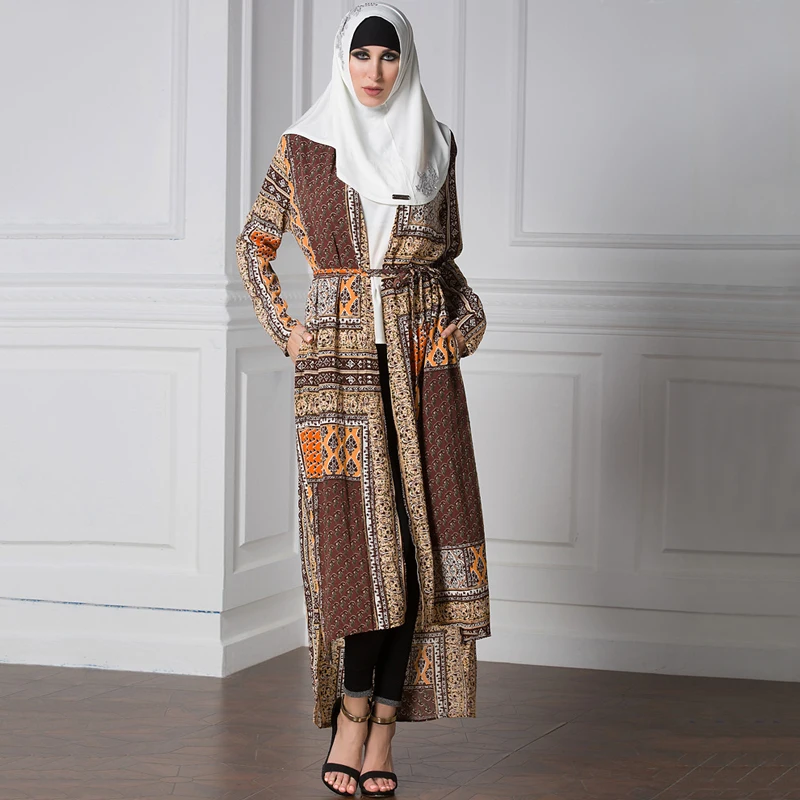 

Women Abaya Cardigan Chiffon Printed Long Sleeve Dubai Abaya Wholesale, N/a