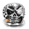 factory cheap mens hiphop pipe silver allot skull ring for men custom