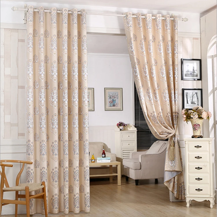 European style luxury jacquard high blackout window curtain