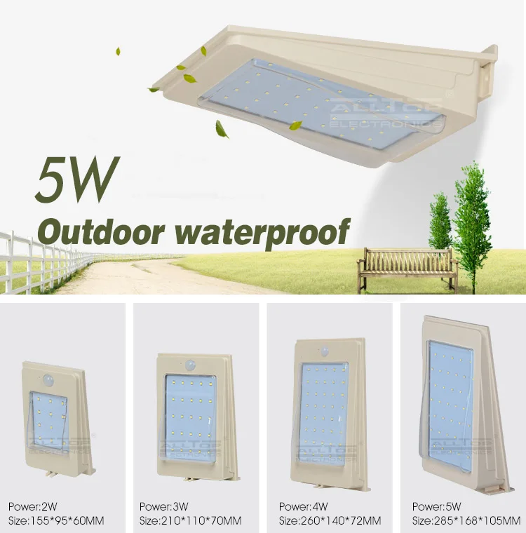 High Power Outdoor waterproof ip65 Wall packs 2w 3w 4w 5W Solar led Wall light