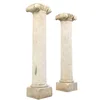 Hand Carved Garden Decoration Natural Round Marble Column