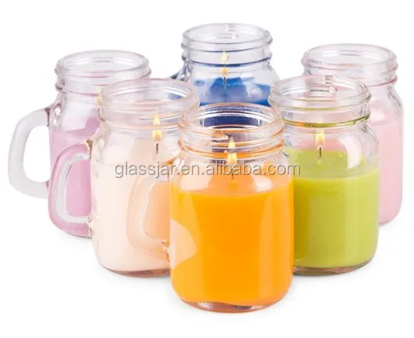 4オンスミニガラスメイソンジャーキャンドルホルダーショットガラスワックスジャーハンドル付き Buy Mason Jar Candle Holder Glass Wax Jar Mini Glass Mason Jar With Handle Product On Alibaba Com