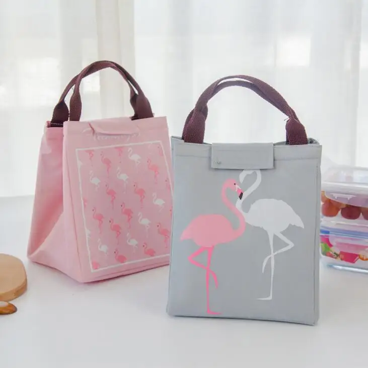 

factory stock flmingo lunch picnic coolder food student women girls hand bag