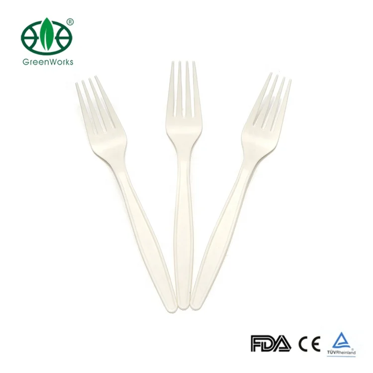 
Eco-friendly cornstarch 8 inch Fork bulk cornstarch plastic fork for salad 