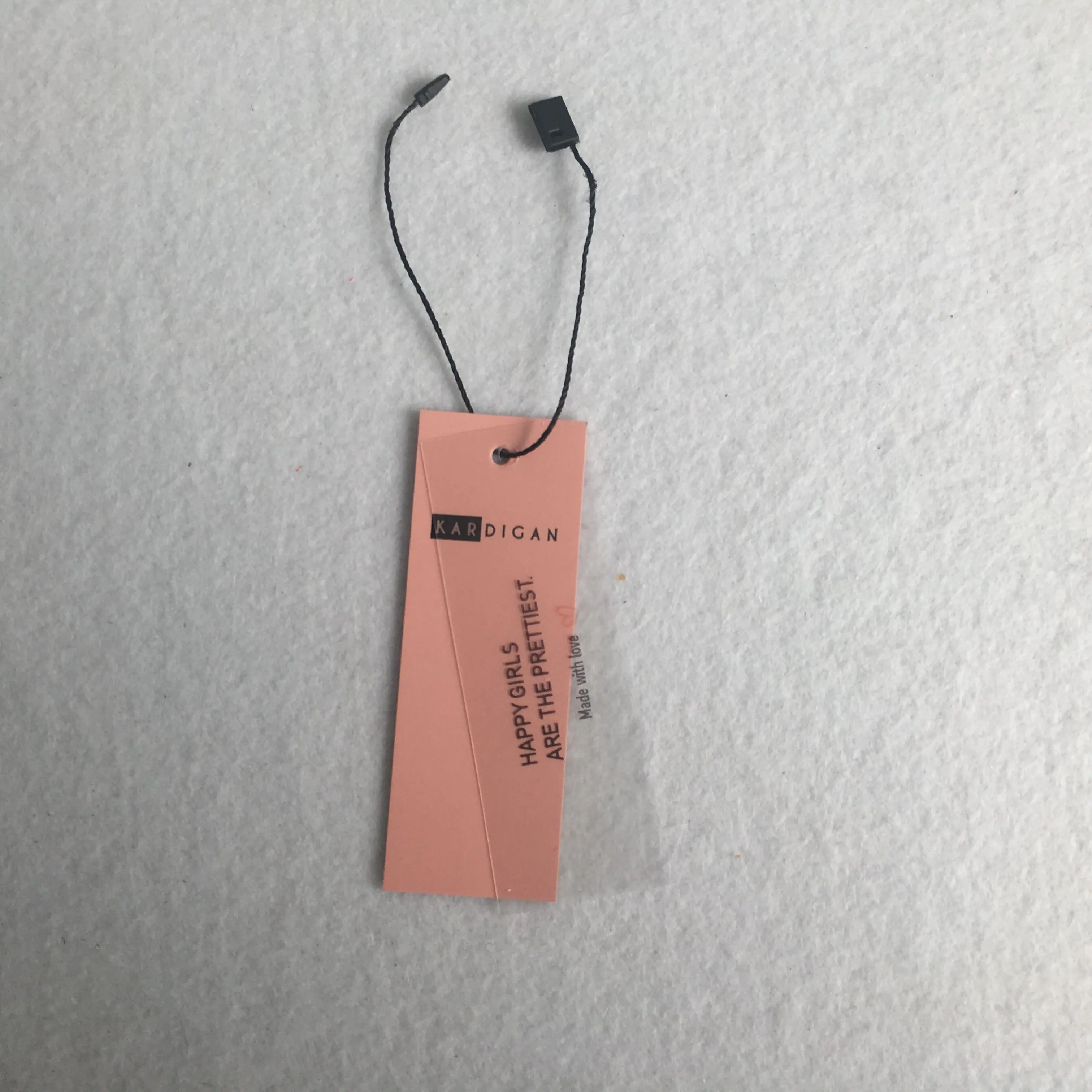 

Custom logo frosted texture garment hang tag with pvc tag suit, Customized color