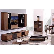 Durable walnut frame living room furniture set l shaped sofa set