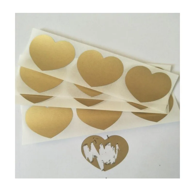 Scratch Off Label Stickers Wholesale Sticker Label Wholesale 8x7cm Gold