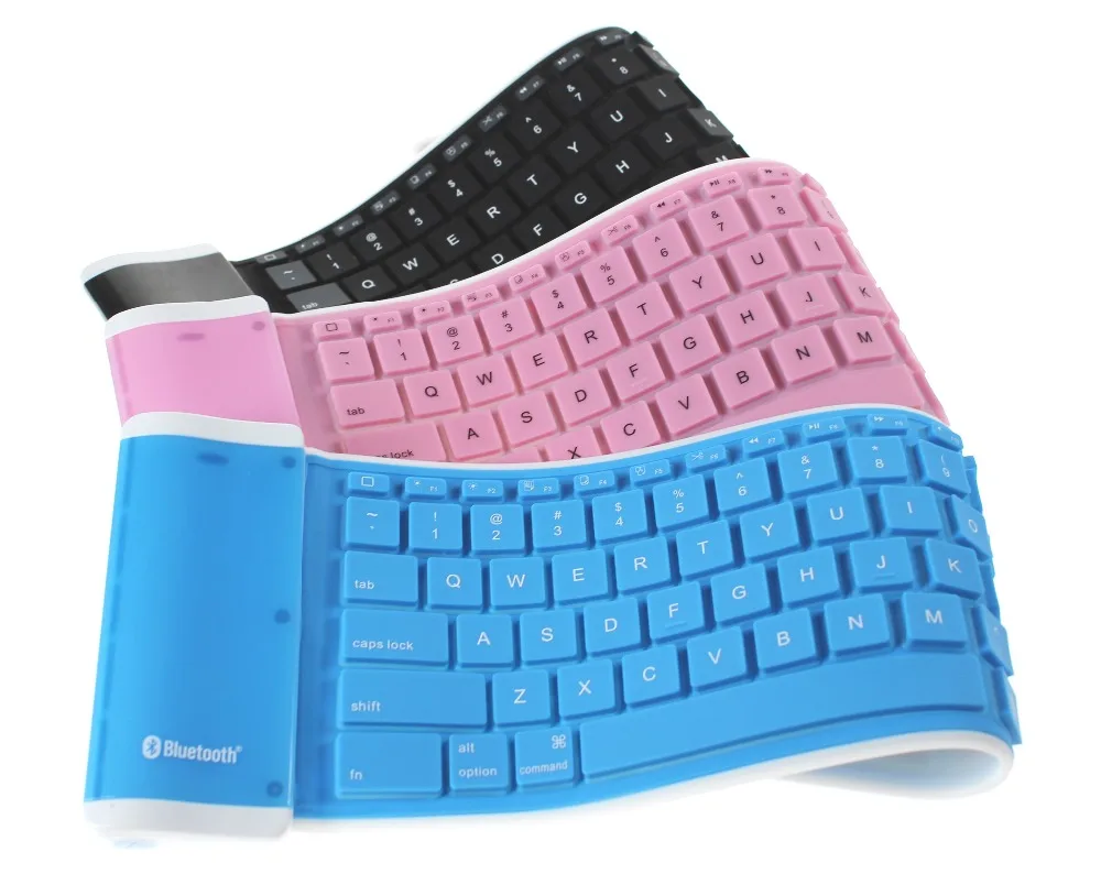 Wireless Silicone Rubber Folding Keyboard Waterproof Bluetooth Keyboard