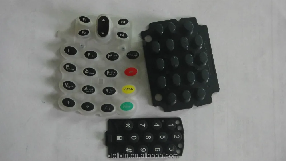 
silicone keypad with conductive carbon pills Silk screen printing spray laser etching back lighted for electronic products 