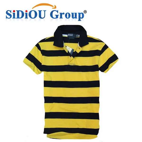 black and yellow polo shirt