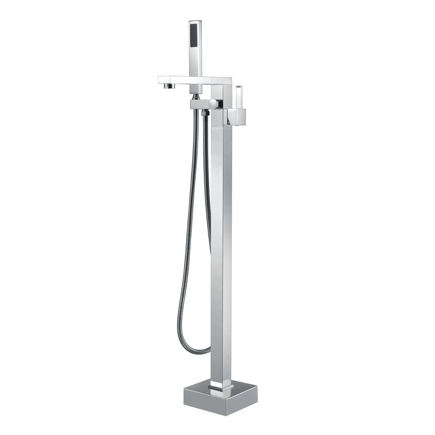 Buy Floor Stand Bathtub Faucets Brass Chrome Round Floor Mount