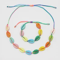 

Newest trend colorful high quality handmade wholesale fashion cowrie shell necklace for women